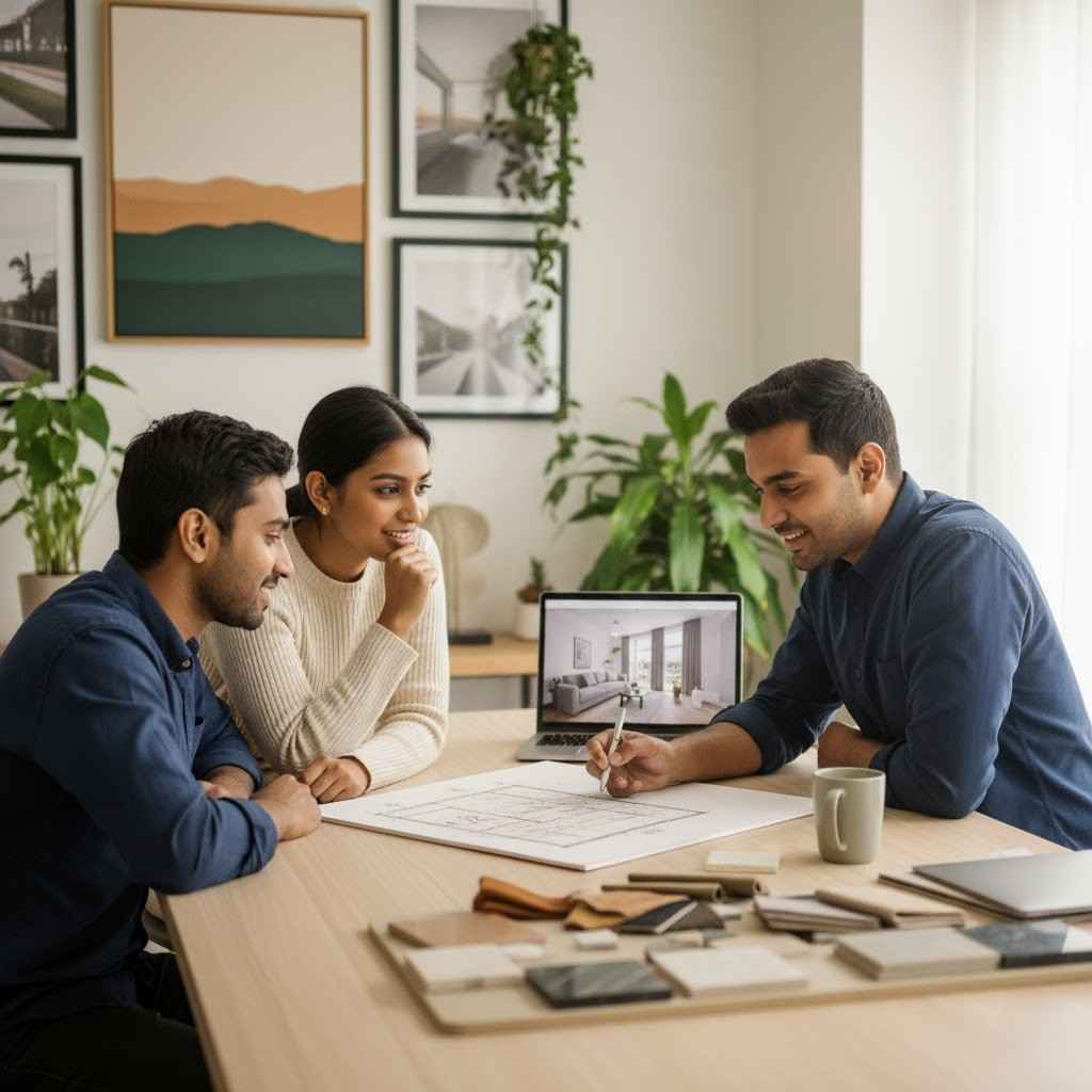 Interior designer discussing a project